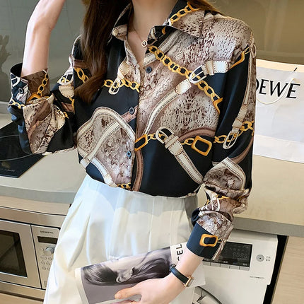 Fashion Printing Ladies Shirts Women's Blouses Spring Autumn Long Sleeve Shirts Tops Blusas Mujer