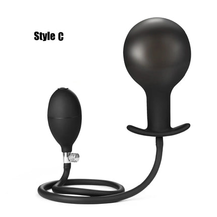 Inflatable Silicone Penis/Ball Gag Oral Dildo Open Mouth Plug Expandable Pump Big Anal Butt Plug Vibrator BDSM Flirt Sex Tools