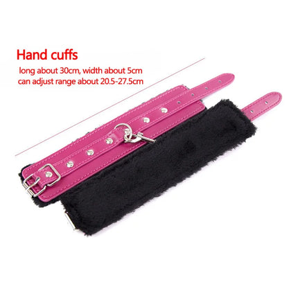 Leather Plush Hand Ankle Cuffs Bdsm Bondage Adult Games Restraints Foot Fetish Sex Toys For Couples Women Erotic slave Handcuffs