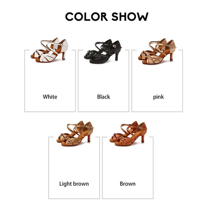 SWDZM Ballroom Women Latin Dance Shoes Modern Pole Dance Shoes Salsa Tango High Heel Adjustable Latin Shoes For Girls Ladies
