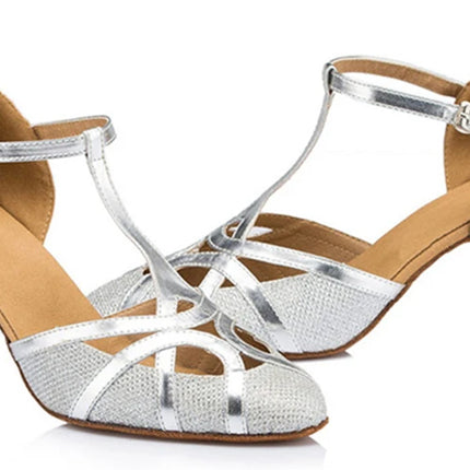 Latin Shoes Salsa Tango Ballroom Party Wedding Women's Heels Champagne Silver Black Girls Dance Sneakers Summer Outdoor Shoes