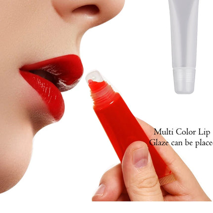 50pcs 10ml Empty Lip Gloss Tubes Clear Soft Lip Gloss Container Refillable Lipgloss Tubes for DIY Cosmetic Makeup Plastic Bottle