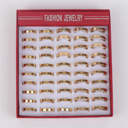 10pcs/lot Multicolor Smooth Stainless Steel Polishing Rings Width 2mm-8mm For Women Men Width 2mm-8mm