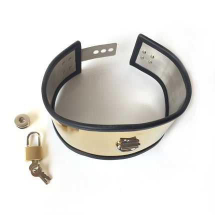 Manyjoy Stainless Steel Beauty Neck Cosplay Slave Collar Bdsm Bondage Lockable Adult Games Sex Toys for Woman Men Fetish Tools