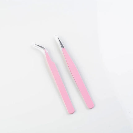 1Pc Stainless Steel Eyelash Extension Tweezers Curved Straight Lashes Tweezer Non-magnetic Eyelashes Nail Makeup Tools Wholesale