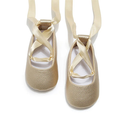 Fashion Newborn Baby Girl Shoes First Walkers Moccasins Cross Ribbon Princess Dance Soft Sole Infant Toddler Shoes Footwear