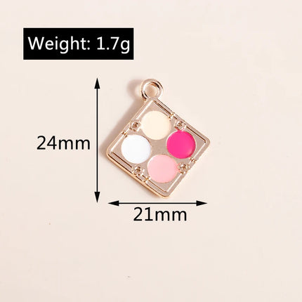 10pcs 21*24mm Fancy Pressed Powder Makeup Box Charms for Jewelry Making Accessories Lady Necklaces Earrings Pendants Keychain