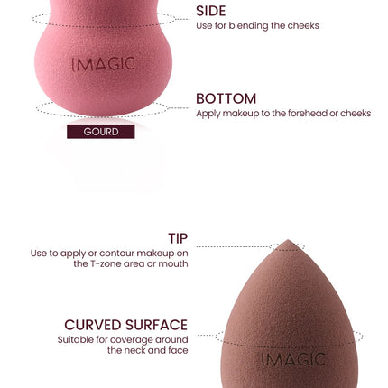 IMAGIC 10 Pcs Makeup Sponge Wet and dry Puff Professional Soft Makeup Puff Sponge Ultra-high quality bigger Combination Packages
