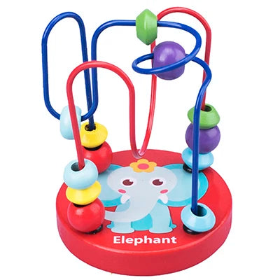 Montessori Wooden Toys Wooden Circles Bead Wire Maze Roller Coaster Toys Kid Educational Toys Wood Puzzles Maze For Children