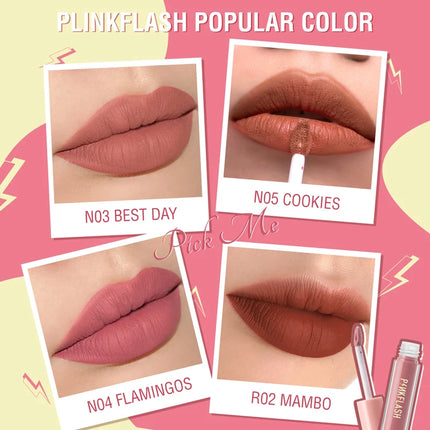 PINKFLASH Lipgloss Matte Lipstick Soft Moisturizing Red Nude Pink Melting Lip Cream Waterproof Makeup Not Fade Lip Gloss Liptint