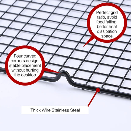 FAISDU 1pcs Single Layer Stainless Steel BBQ Bread Cake Cooling Rack Drip Dry Rack Cooling Grid Baking Pan Household Baking Tool