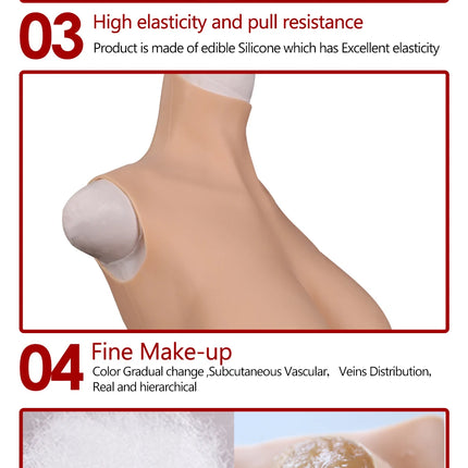 Eyung Huge Fake Breast Forms Fake Boobs Realistic Silicone for Crossdressers Drag Queen Shemale Crossdressing Breastplates Boobs