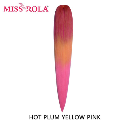 Miss Rola Synthetic 26 Inches 75g Kanekalon Hair Wholesale Bulk Braid Hair Extension Pre Stretched Pink Blonde Twist Jumbo Braid