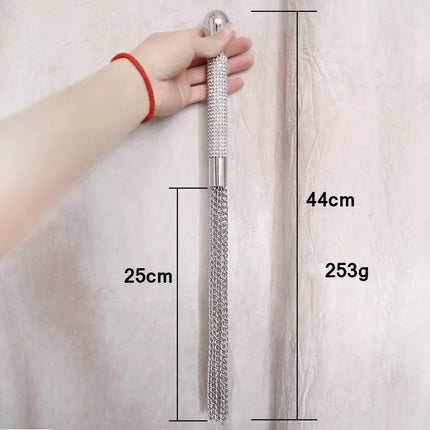 Sexy Rhinestone Whip Couples Handle Wave Metal Chain Spanking BDSM Bondage Flogger Flirting Sex Toy For Women And Men Adult Game