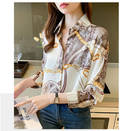 Fashion Printing Ladies Shirts Women's Blouses Spring Autumn Long Sleeve Shirts Tops Blusas Mujer