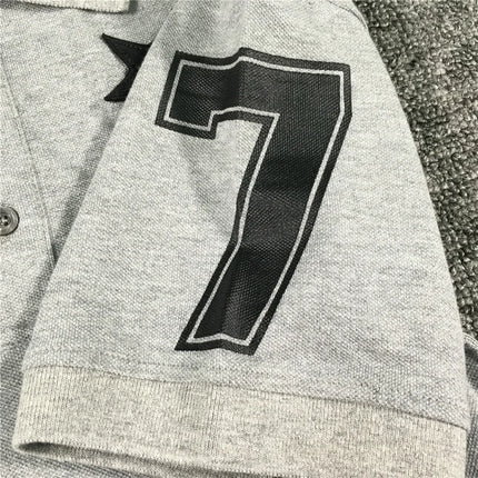 High New Novelty 2021 Embroidered 7 4 Stars Collar Cute Crown Casual Polo Shirts Shirt Skateboard Cotton Polos Top Tee 046