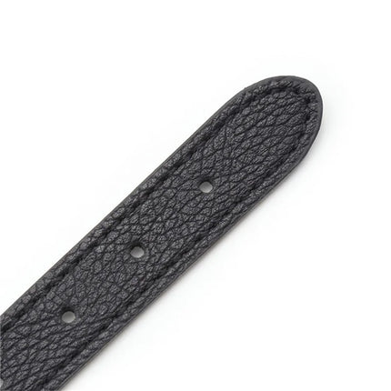 Double Belt Mouth Gag with Solid Silicone Ball D=50mm PU Leather Bondage Fun Sex Toy Mouth Plug Black