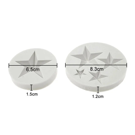 Silicone world Five-pointed Star Silicone Molds Fondant Cakes Chocolate Dessert Lace Decor Tools DIY Pastry Baking Tools