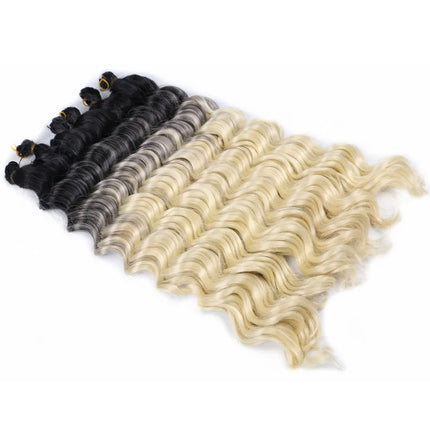 20“Deep Curly Synthetic Hair Deep Wave Bulk Crochet Braid Black Ombre Blue Brown Gray Green Purple Color Twist Braiding Hair