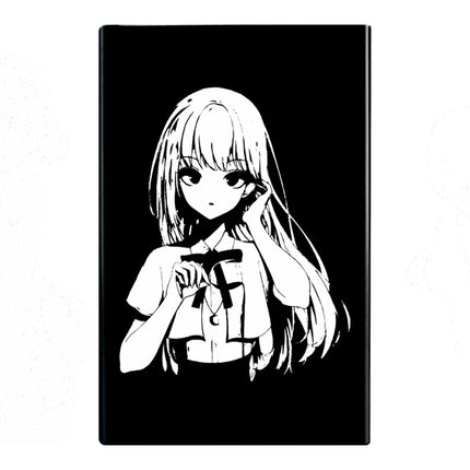 Animation Anime Derivatives Black Red Thin Slim Cigarette Case For Women Metal Aluminum Alloy Sliding Cigarette Box Man Custom