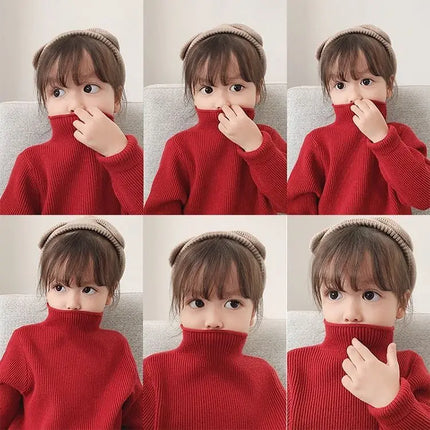 1 to 7 Years Baby Girls Knitted Sweater 2020 Spring Winter Autumn Wear Long Sleeve Warm Solid 6 Colors Kids Toddler Sweater Top