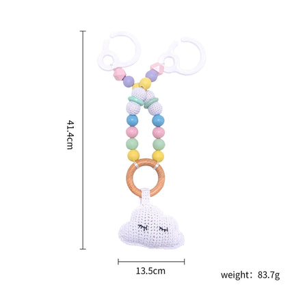 Baby Toy Wooden Pram Clip Baby Mobile Pram Personalize Silicone Bead Cloud Pacifier Chain Silicone Rattle Baby Wooden Teether