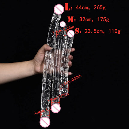 Double Head Dildo Long Jelly Realistic Dildo Double Ended Dildo Flexible Big Penis for Women Masturbator Sex Toys for Lesbian