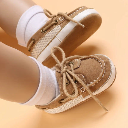 Tie one's shoes Baptism Newborn Baby Prewalker Girls Boys Casual Shoes Leather Non-Slip Soft-Sole Infant Toddler First Walkers