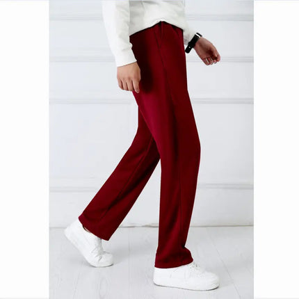 Wine red Unisex New Track Pants Casual Sweatpants mens Striped Bastic Trousers Straight Pants Joggers Simple Work Pants