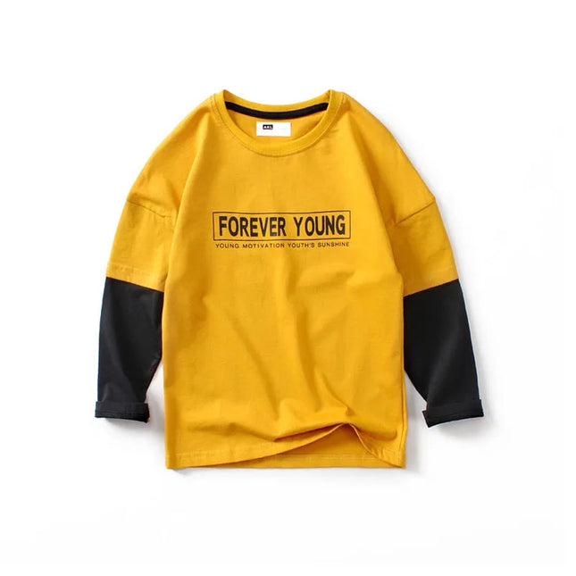 IENENS Spring Autumn Kids Baby Boys Cotton Long Sleeves T-shirt Clothes Childen Boy Letter Print O-neck Tops Clothing Tee Shirt