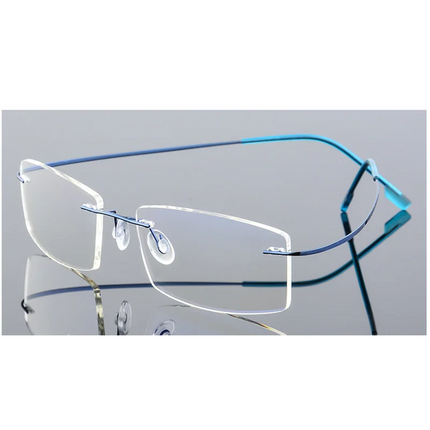 Ultralight Coating Frameless Myopia Glasses -1.0 -1.5 -2.0 To -5.0, Rimless Super Light Stainless Steel Hyperopia +1.0 +2.0 +4.0