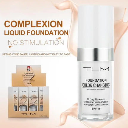 New TLM Foundation Magic Color Changing Foundation Liquid Soft Matte Long Lasting Hydrating Makeup Base maquiagem