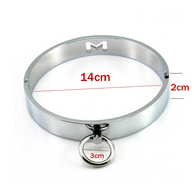 SM Metal Stainless Steel Neck Collar BDSM Sexy Leash Ring Chain Slave Bondage Toys Role Play Erotic Sex Toys For Women Men