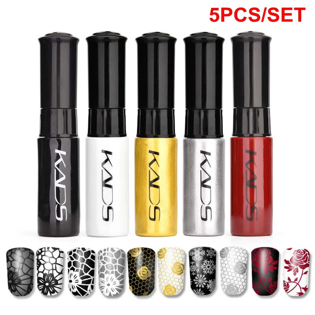 41pcs Nail Stamping Polish Set Nail Art Printing Varnish DIY Design for Stamping Plate Nail Polish Semi-transparent Lacquer Set