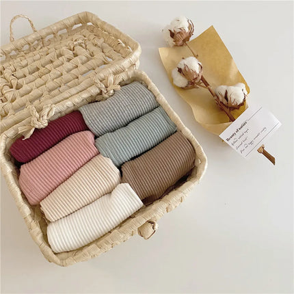 Facejoyous Autumn Baby Girl Legging Cotton Baby Boys Ribbed Leggings Striped Kids Pants Children Casual Trousers