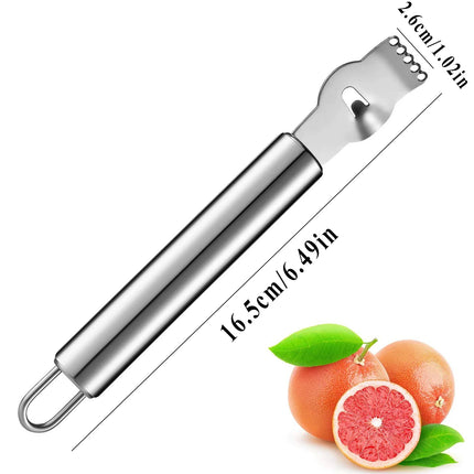 Stainless Steel Lemon Zester Grater With Channel Knife And Hanging Loop Kitchen Gadgets Orange Citrus Fruit Grater Peeling Knife