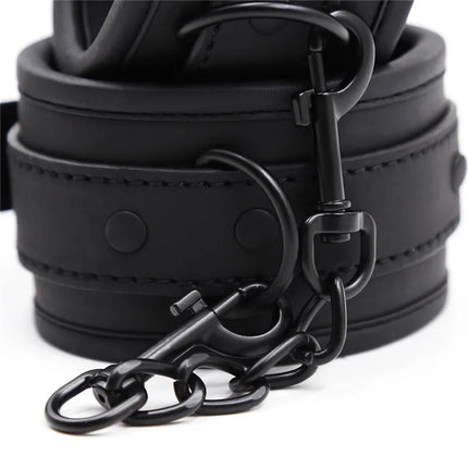 Sexy Adjustable Leather Handcuffs Collar Adult Toys Sex Games Bondage Restraints Exotic Accessories Sex Toys for Woman Couples