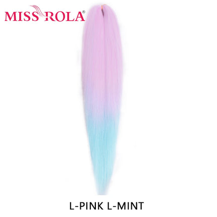 Miss Rola Synthetic 26 Inches 75g Kanekalon Hair Wholesale Bulk Braid Hair Extension Pre Stretched Pink Blonde Twist Jumbo Braid