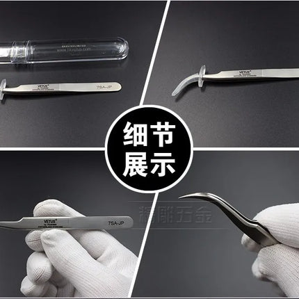 100% Original VETUS JP Series Premium Tweezers for Eyelash Extensions Anti-static Hyperfine High Precision Makeup Pinzas