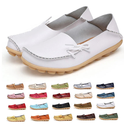 Women Flats Hot Sell Colourful Leather Women Loafers Ballet Pointed Toe Flats Ladies Shoes Loafers Plus Size 44 Zapatos De Mujer