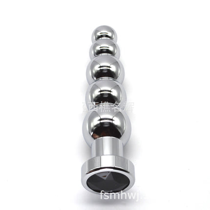 Stainless Steel Prostate Massage Butt Plug Heavy Anus Beads with 5 Balls Sex Toys for Men/ Women/Gay Metal Anal Plugs