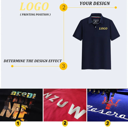 Custom Logo Printing/Embroidery Polo Shirts 100% Polyester Breathable Male Polo Employee Polo Shirt Uniform Top Shirts For Men