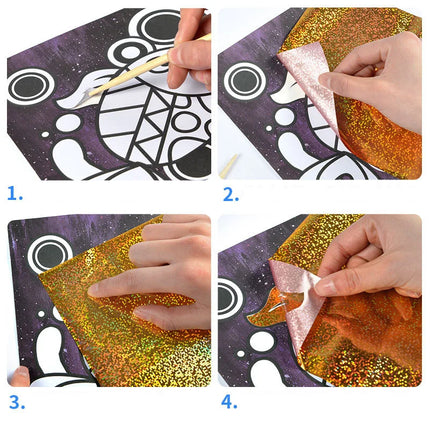 DIY Magic Rainbow Art Stickers Drawing Set Creative Drawing Toys Early Learning Educational Toys for Children Kids Handmade Gift
