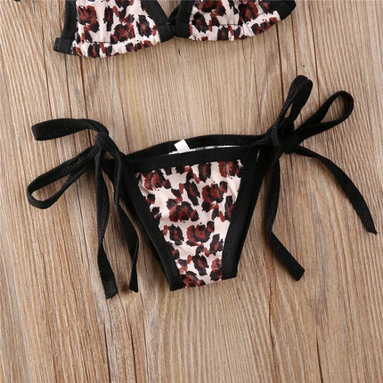 0-24Months Baby Girls Swimsuits Toddler Girls Leopard Print Swimwear For Girls Bikini Set 2024 Summer Infant Girls Bathing Suits