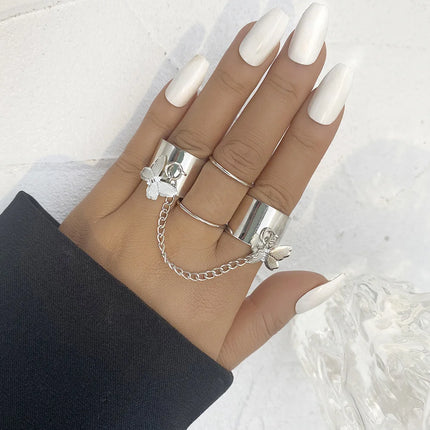 The Tide Cool Ring Set Female Korean Ring Ring Net Red Jewelry Not Fade Color Ring Cold Wind Hip Hop Index Finger Ring