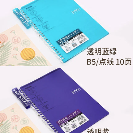 Japan Kokuyo Campus Smartring Loose-leaf Notebook Transparent Coil Loose-leaf Notebook A5/B5 10 Sheets Paper Convenient Notebook