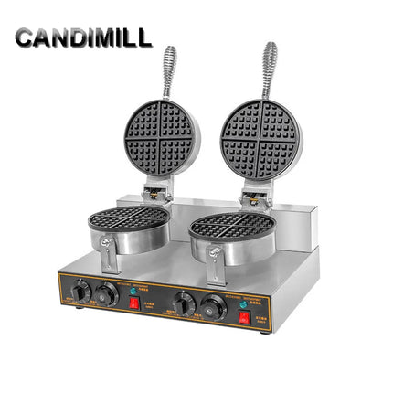 Commercial Double Head Waffle Maker Egg Cake Oven Non-Stick Pan Muffin Baking Machine