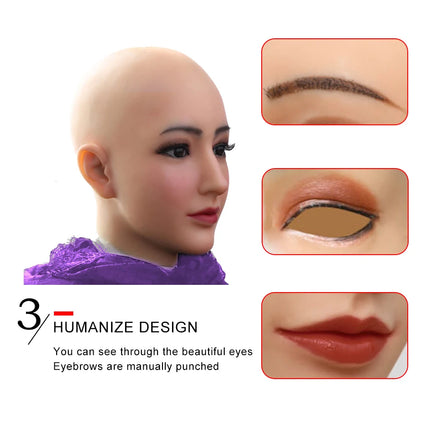 Dokier Crossdressing Soft Silicone Cosplay Costume Masks Props for Crossdresser Transvestite Halloween Cosplay Male to Female