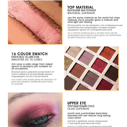 IMAGIC New Arrival Charming Eyeshadow 16 Color Makeup Palette Matte Shimmer  Pigmented Eye Shadow Powder