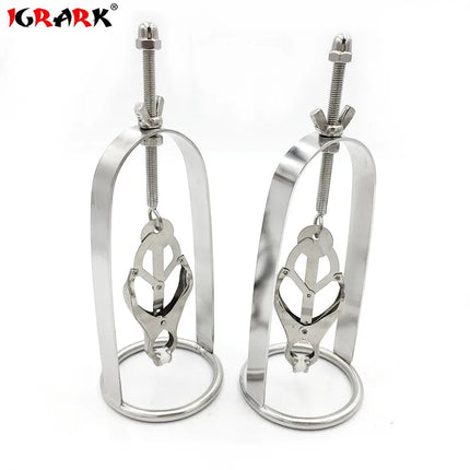 Adjustable Metal Nipple Clips Breasts Massage Bondage Nipple Stimulator Dog Play Clamps Retention Device Bdsm Sex Toys for Women